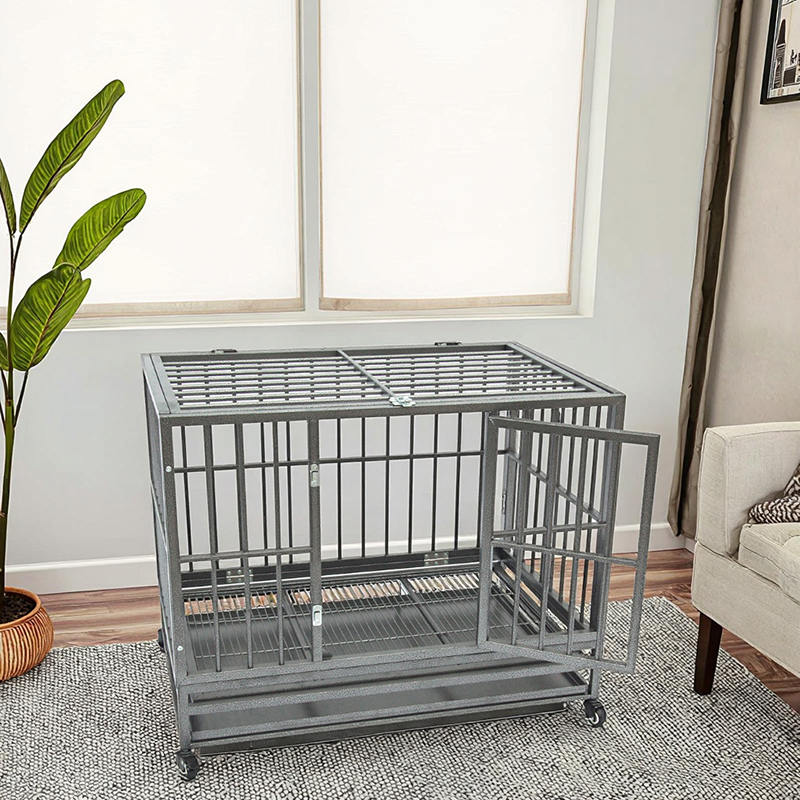 Buka kandang anjing logam tabung berat atas Buka kandang anjing logam tabung berat atas