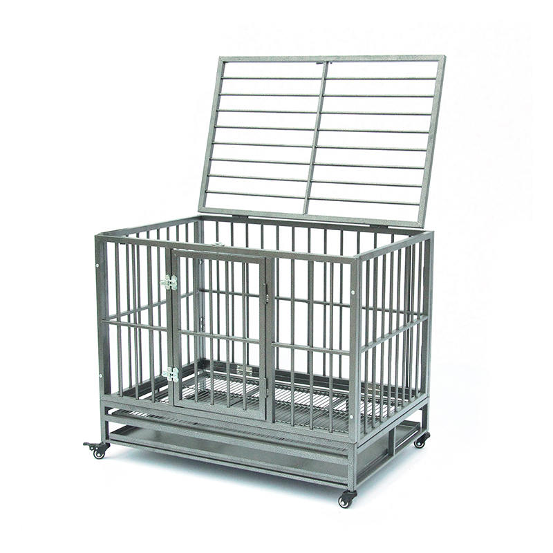 Buka kandang anjing logam tabung berat atas Buka kandang anjing logam tabung berat atas