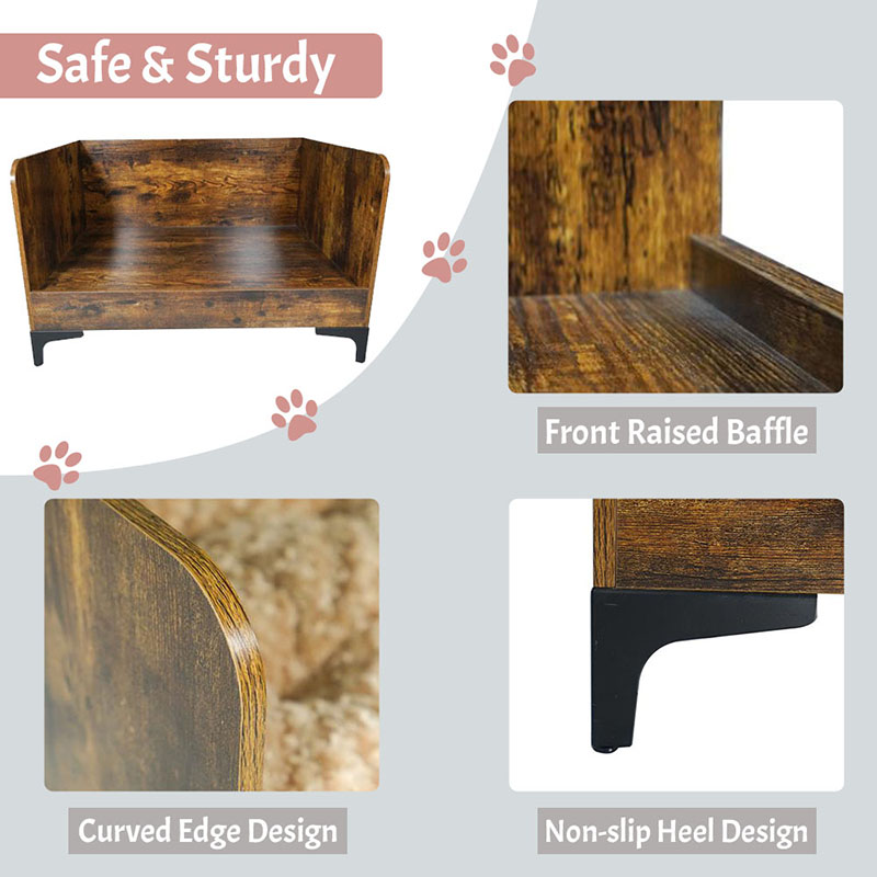 Tempat Tidur Anjing Tinggi Kayu Dalam Ruangan Modern Dengan Bingkai Tempat Tidur Anjing Tinggi Kayu Dalam Ruangan Modern Dengan Bingkai