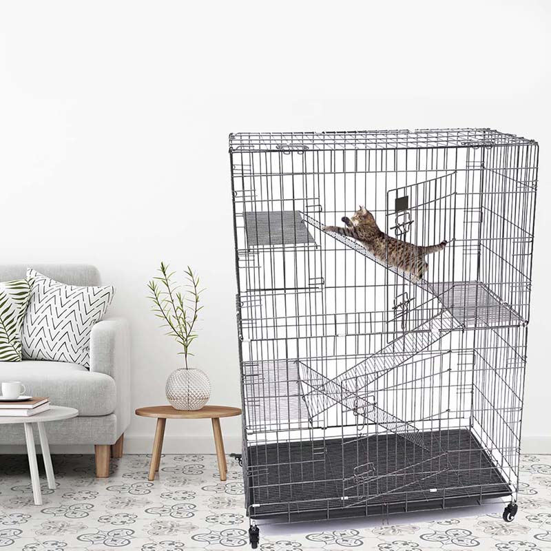 2/3/4/4-tier kandang logam kawat besar dalam ruangan dengan roda 2/3/4/4-tier kandang logam kawat besar dalam ruangan dengan roda