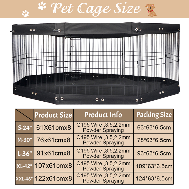 8-panel lipat kawat logam metal playpen dengan penutup atas dan bantalan bawah 8-panel lipat kawat logam metal playpen dengan penutup atas dan bantalan bawah