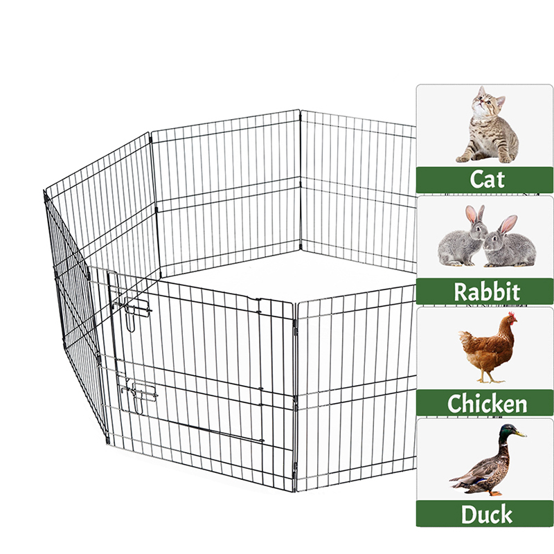 8-panel lipat kawat logam metal playpen dengan penutup atas dan bantalan bawah 8-panel lipat kawat logam metal playpen dengan penutup atas dan bantalan bawah