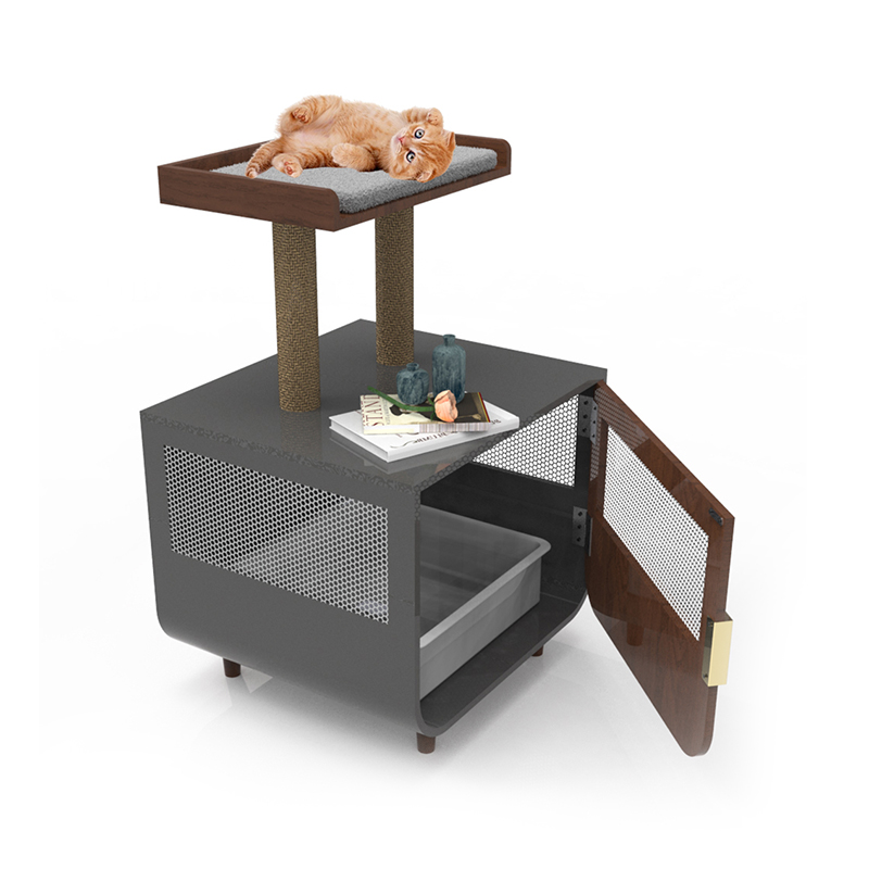 Kayu Kayu Tersembunyi Furniture Kandang Kucing dengan Kabinet Sampah Kayu Kayu Tersembunyi Furniture Kandang Kucing dengan Kabinet Sampah