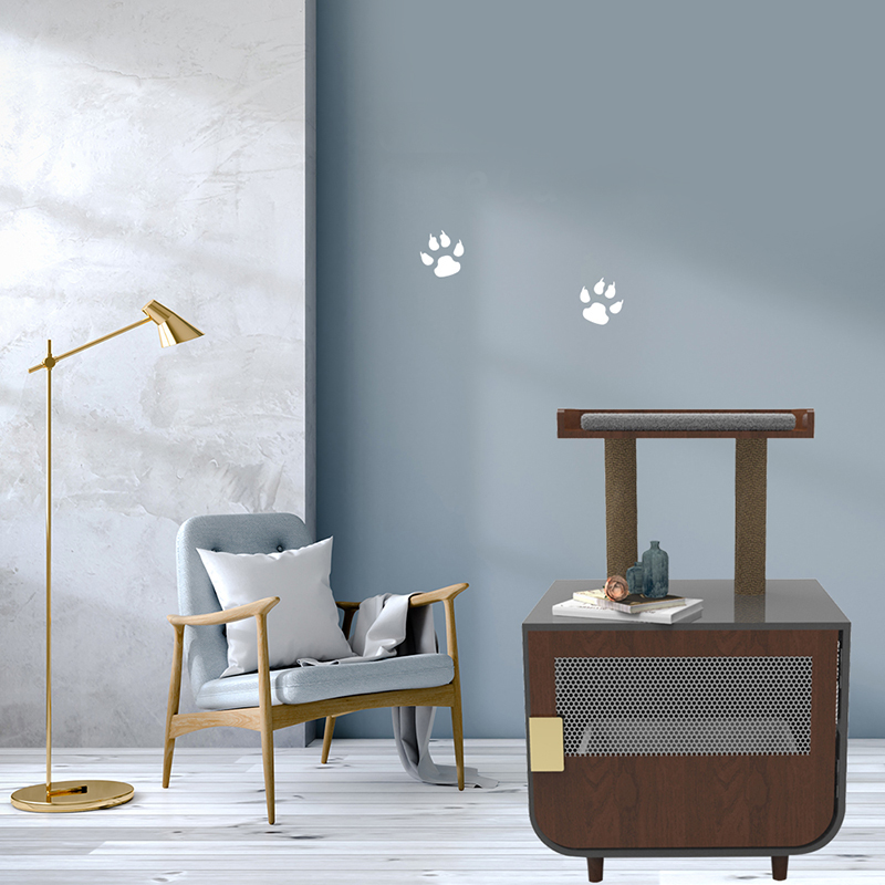 Kayu Kayu Tersembunyi Furniture Kandang Kucing dengan Kabinet Sampah Kayu Kayu Tersembunyi Furniture Kandang Kucing dengan Kabinet Sampah