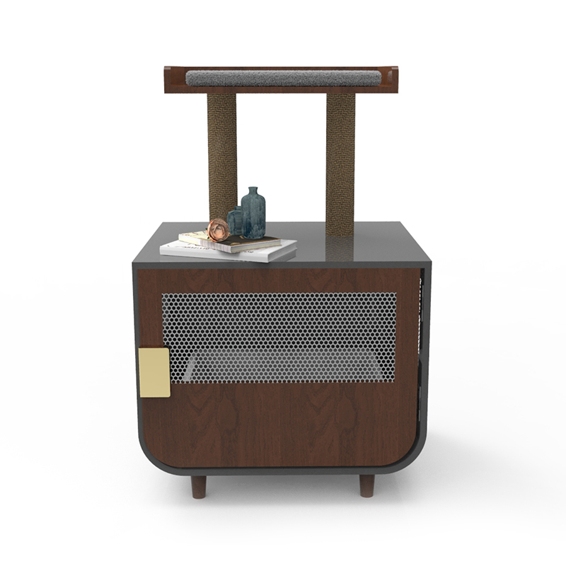 Kayu Kayu Tersembunyi Furniture Kandang Kucing dengan Kabinet Sampah Kayu Kayu Tersembunyi Furniture Kandang Kucing dengan Kabinet Sampah