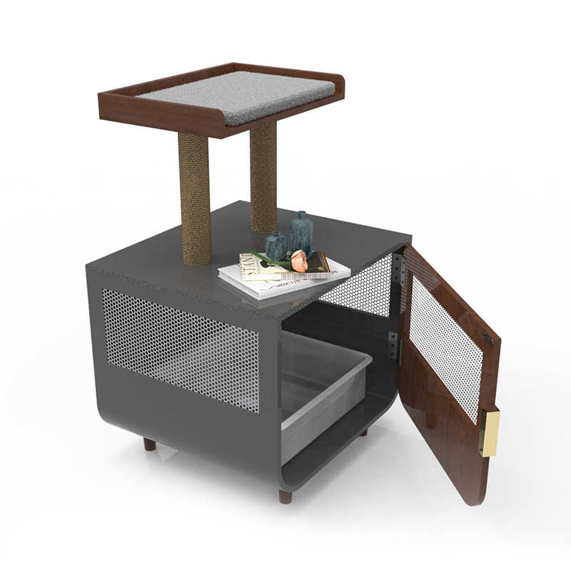 Kayu Kayu Tersembunyi Furniture Kandang Kucing dengan Kabinet Sampah Kayu Kayu Tersembunyi Furniture Kandang Kucing dengan Kabinet Sampah