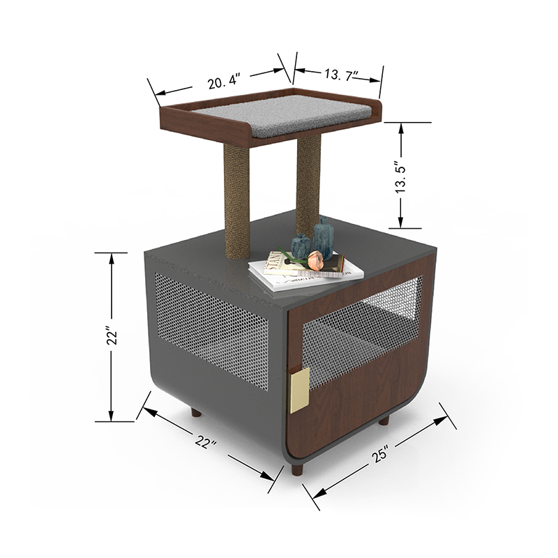 Kayu Kayu Tersembunyi Furniture Kandang Kucing dengan Kabinet Sampah Kayu Kayu Tersembunyi Furniture Kandang Kucing dengan Kabinet Sampah