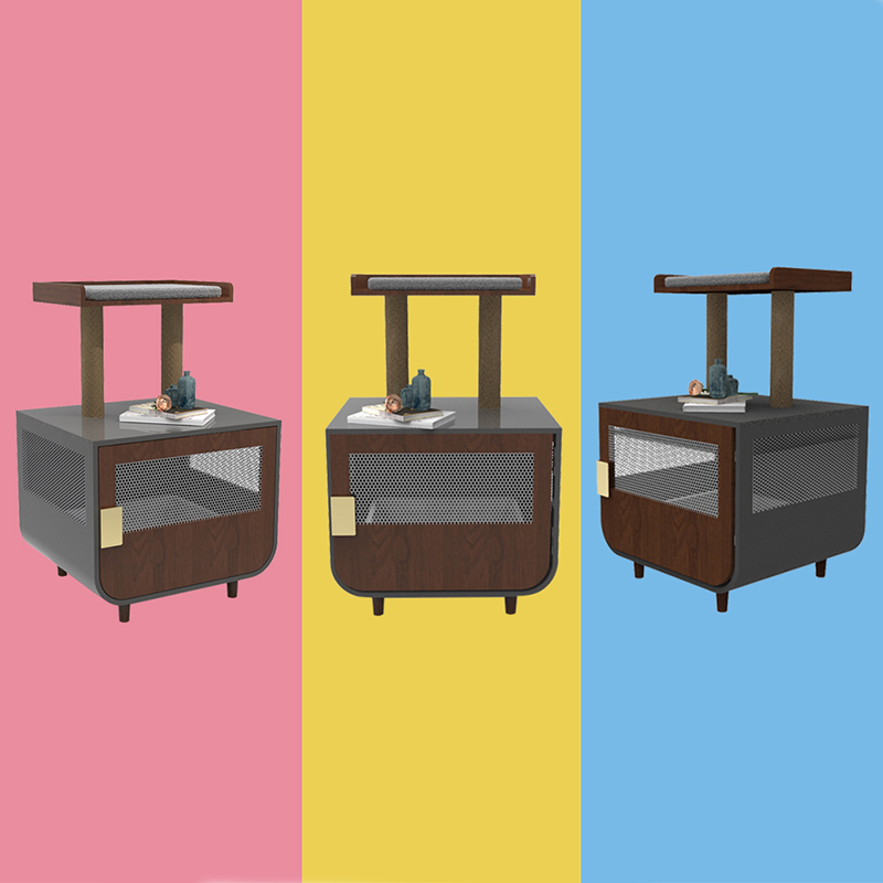 Kayu Kayu Tersembunyi Furniture Kandang Kucing dengan Kabinet Sampah Kayu Kayu Tersembunyi Furniture Kandang Kucing dengan Kabinet Sampah