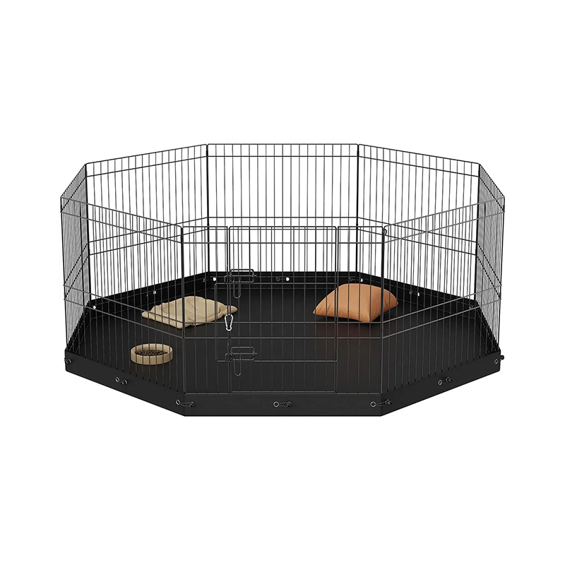Lantai kain oxford lipat logam kawat anjing playpen
