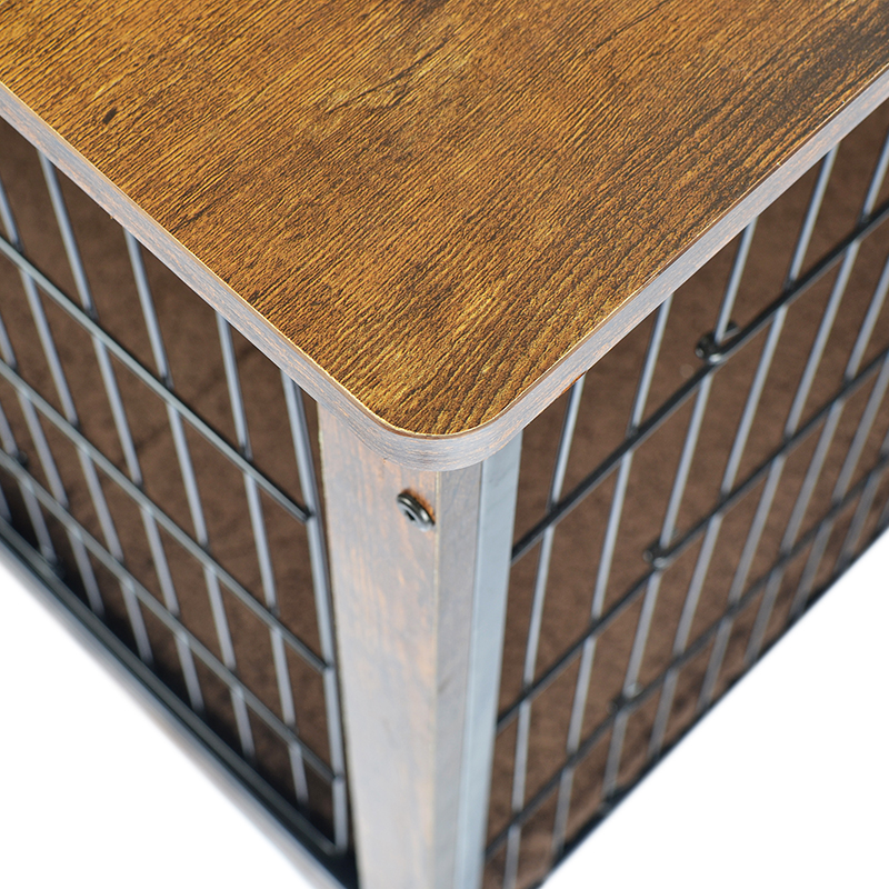 Kandang anjing gaya furnitur kayu dalam ruangan dengan bantal & roda Kandang anjing gaya furnitur kayu dalam ruangan dengan bantal & roda