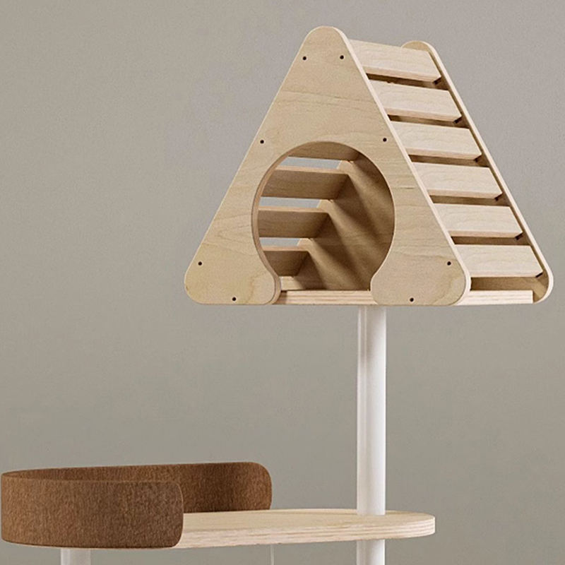 Minimalis geometris menara kayu lucu kondominium kondominium pohon kucing Minimalis geometris menara kayu lucu kondominium kondominium pohon kucing