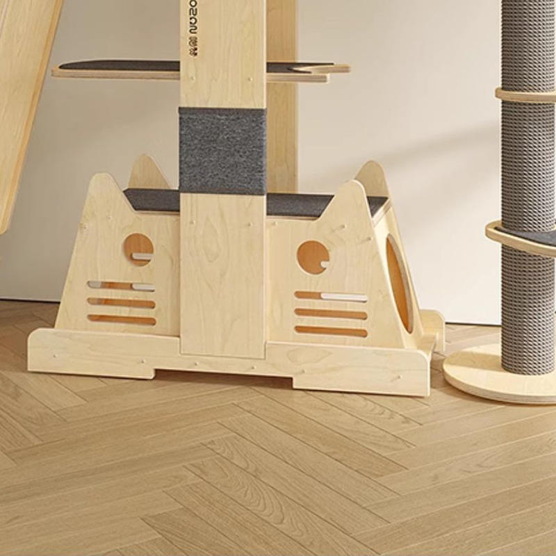 Vila kayu solid menara multi-level bingkai panjat pohon kucing besar Vila kayu solid menara multi-level bingkai panjat pohon kucing besar