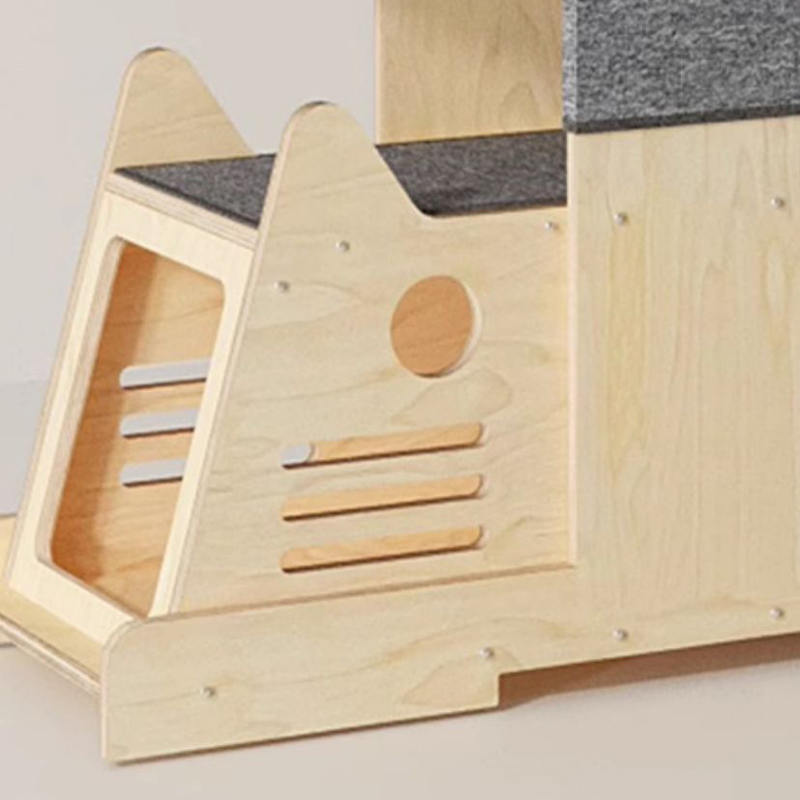 Vila kayu solid menara multi-level bingkai panjat pohon kucing besar Vila kayu solid menara multi-level bingkai panjat pohon kucing besar