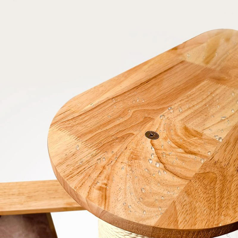 Bentuk jamur kondominium menara panjat kayu bingkai pohon kucing solid dengan tangga Bentuk jamur kondominium menara panjat kayu bingkai pohon kucing solid dengan tangga