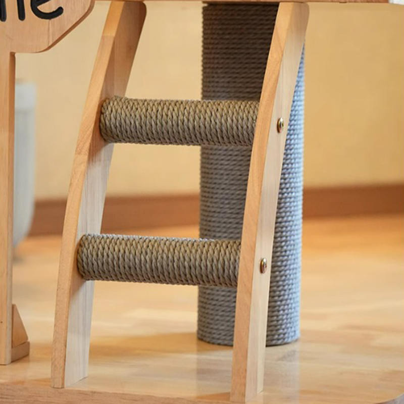 Bentuk jamur kondominium menara panjat kayu bingkai pohon kucing solid dengan tangga Bentuk jamur kondominium menara panjat kayu bingkai pohon kucing solid dengan tangga