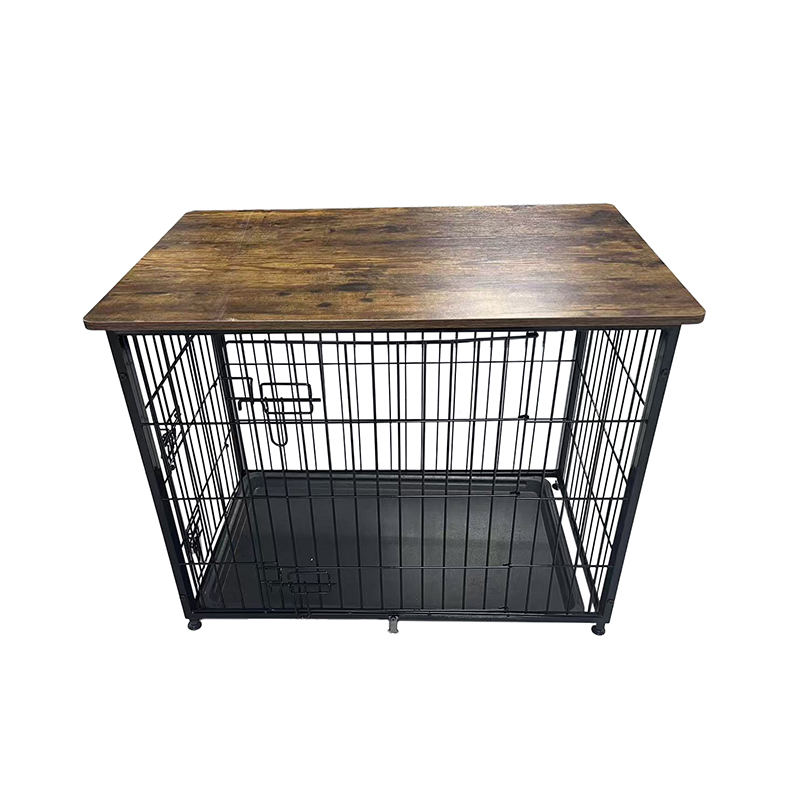 Kandang anjing furnitur kayu besar dengan nampan yang dapat dilepas Kandang anjing furnitur kayu besar dengan nampan yang dapat dilepas