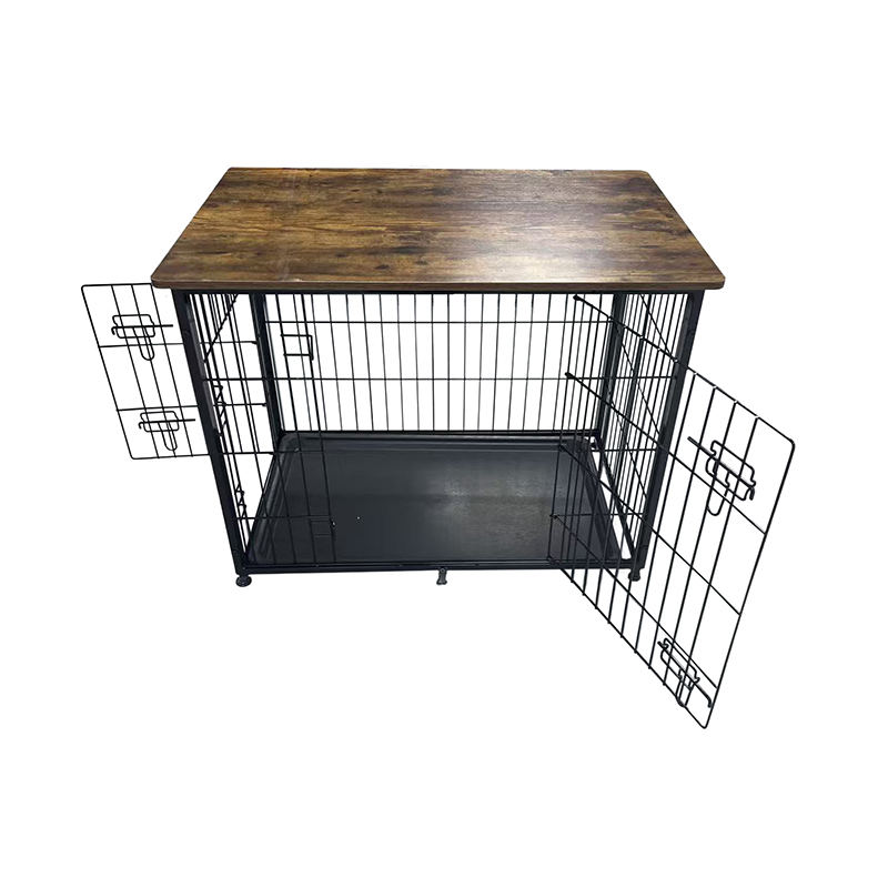 Kandang anjing furnitur kayu besar dengan nampan yang dapat dilepas Kandang anjing furnitur kayu besar dengan nampan yang dapat dilepas