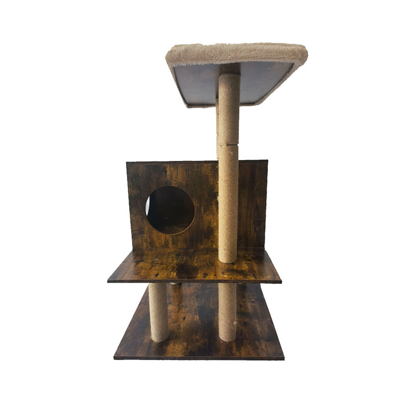 Menara Kayu Kucing Rumah Sisal Gores Posts Kucing Panjat Panjat Bingkai
