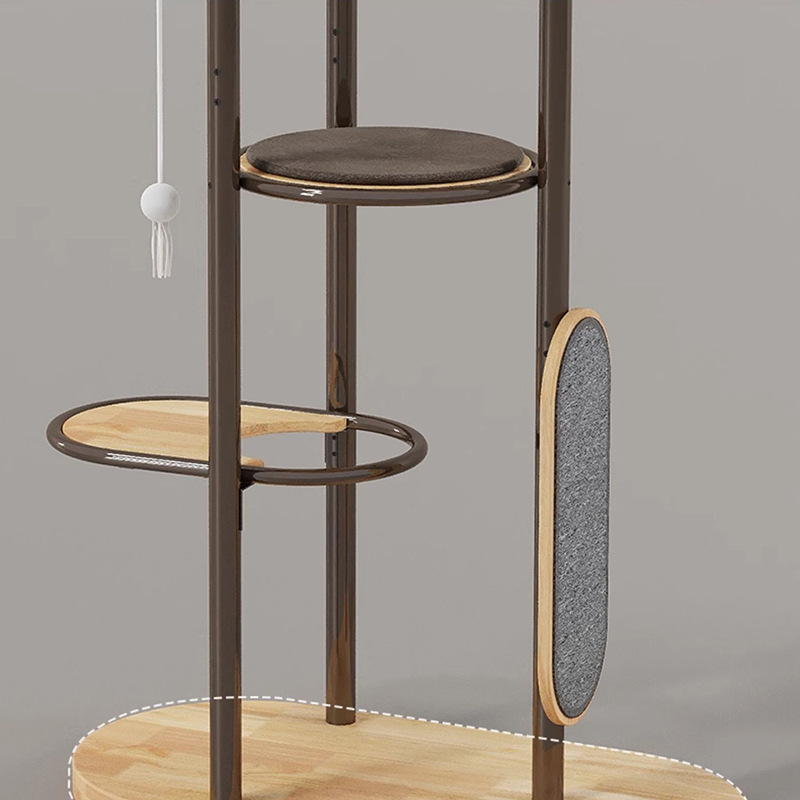 Lantai ke langit -langit tinggi dalam ruangan karet kayu kucing menara pohon menara dengan keranjang tidur Lantai ke langit -langit tinggi dalam ruangan karet kayu kucing menara pohon menara dengan keranjang tidur