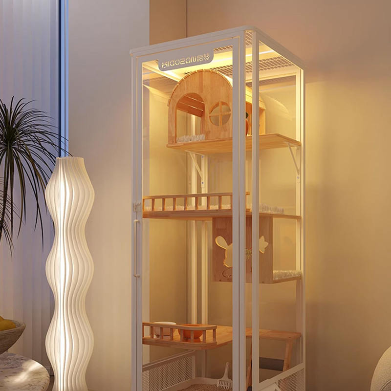 Menara panoramik dalam ruangan hotel kayu villa kabinet kandang kucing besar Menara panoramik dalam ruangan hotel kayu villa kabinet kandang kucing besar