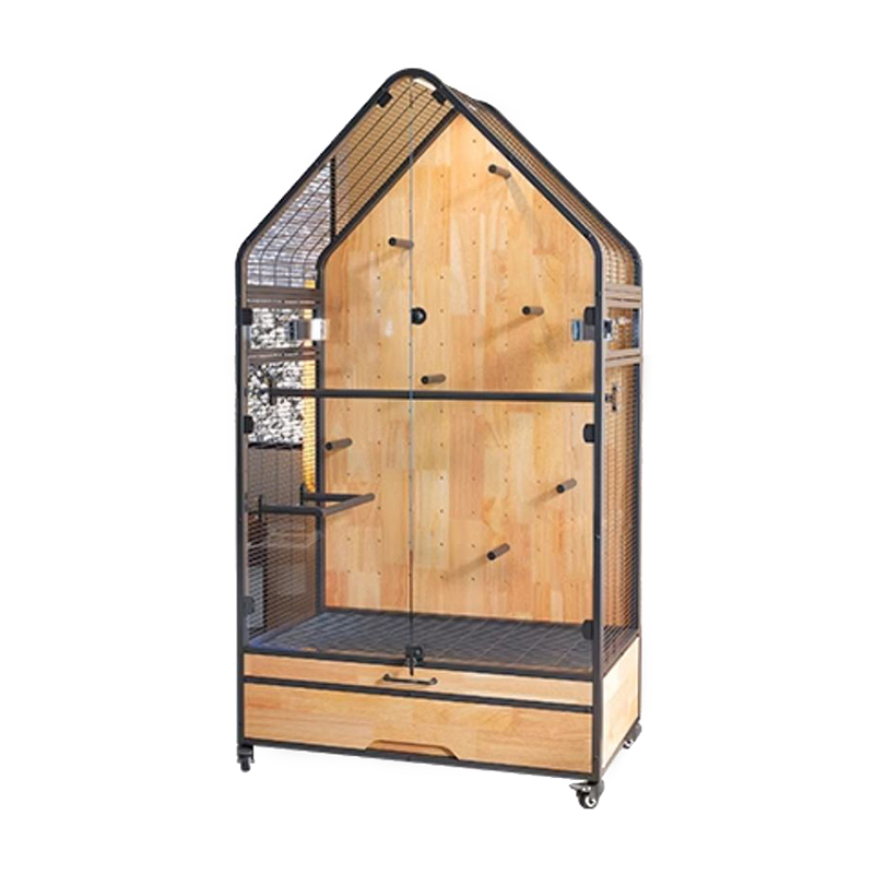 Kayu & baja kandang besar dilepas diy villa burung nuri kandang pemuliaan burung dengan roda dudukan