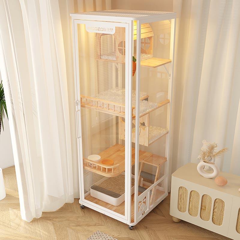 Menara panoramik dalam ruangan hotel kayu villa kabinet kandang kucing besar Menara panoramik dalam ruangan hotel kayu villa kabinet kandang kucing besar