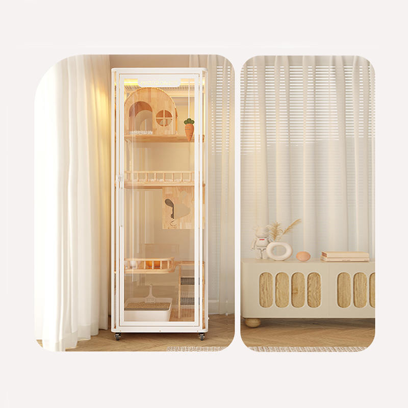 Menara panoramik dalam ruangan hotel kayu villa kabinet kandang kucing besar Menara panoramik dalam ruangan hotel kayu villa kabinet kandang kucing besar