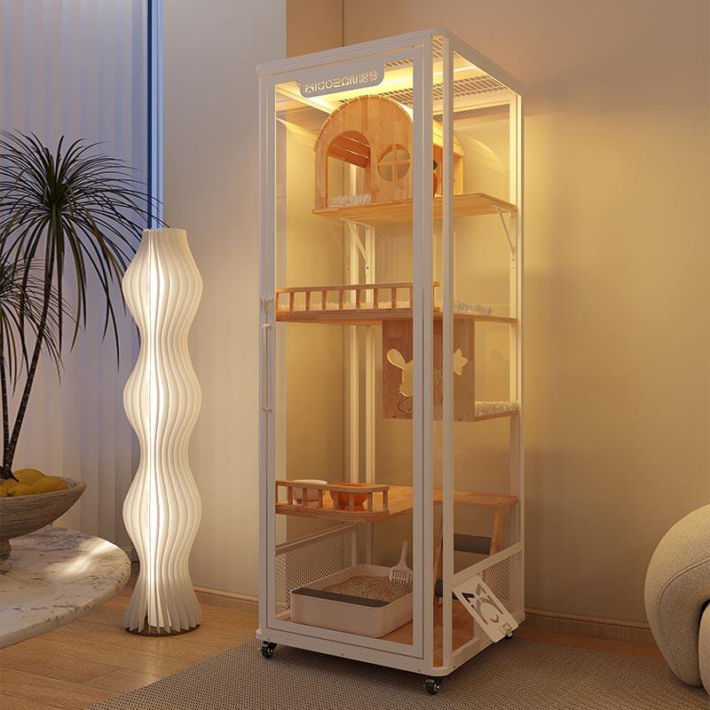 Menara panoramik dalam ruangan hotel kayu villa kabinet kandang kucing besar Menara panoramik dalam ruangan hotel kayu villa kabinet kandang kucing besar