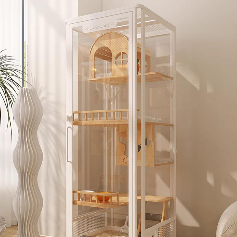 Menara panoramik dalam ruangan hotel kayu villa kabinet kandang kucing besar Menara panoramik dalam ruangan hotel kayu villa kabinet kandang kucing besar