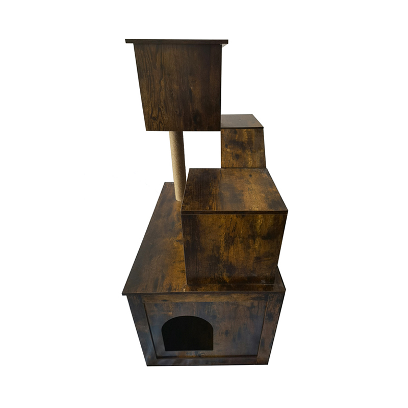 Menara Kucing Kayu Bingkai Panjat Pohon Kucing Indoor Dengan Kotak Sampah Menara Kucing Kayu Bingkai Panjat Pohon Kucing Indoor Dengan Kotak Sampah