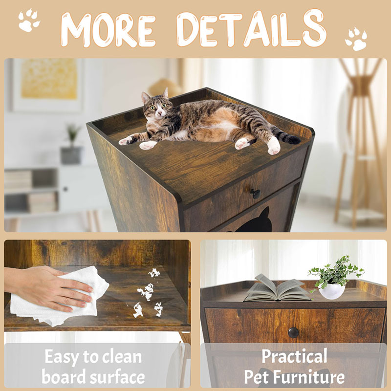 Kucing gaya furnitur berbentuk tv kandang dengan lemari sampah laci Kucing gaya furnitur berbentuk tv kandang dengan lemari sampah laci