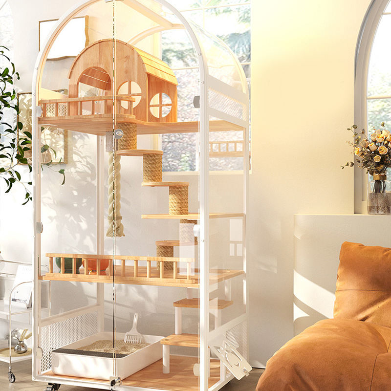 Rumah kucing dalam ruangan hotel hotel panoramic villa solid cage cangkir kabinet kandang Rumah kucing dalam ruangan hotel hotel panoramic villa solid cage cangkir kabinet kandang