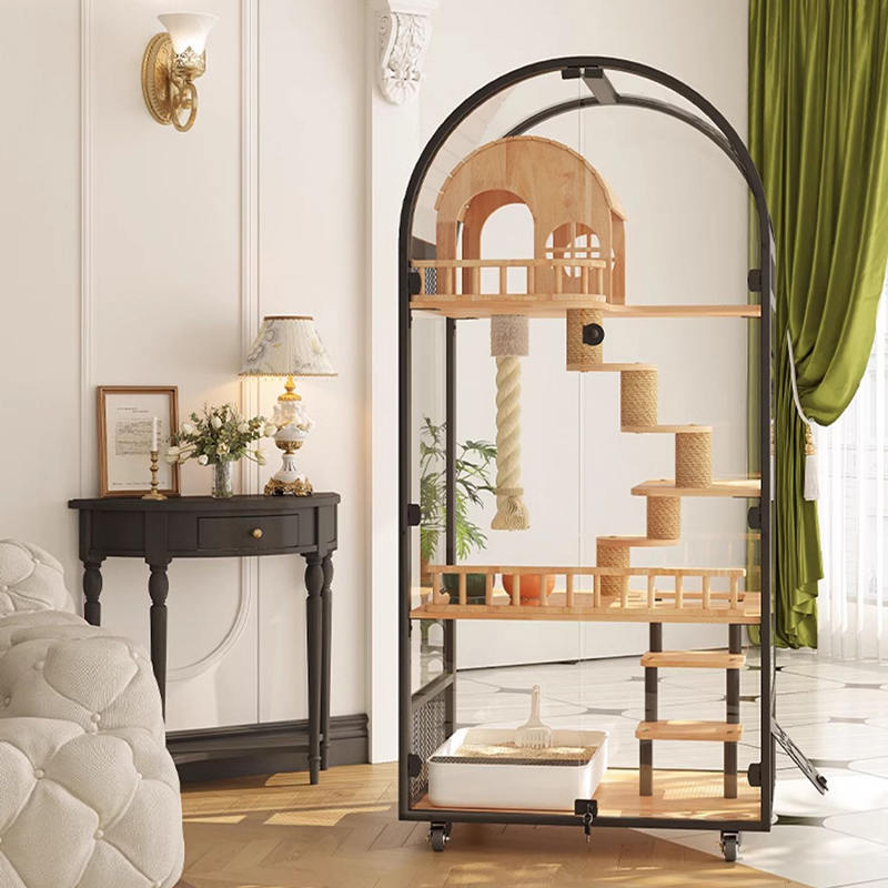 Rumah kucing dalam ruangan hotel hotel panoramic villa solid cage cangkir kabinet kandang Rumah kucing dalam ruangan hotel hotel panoramic villa solid cage cangkir kabinet kandang