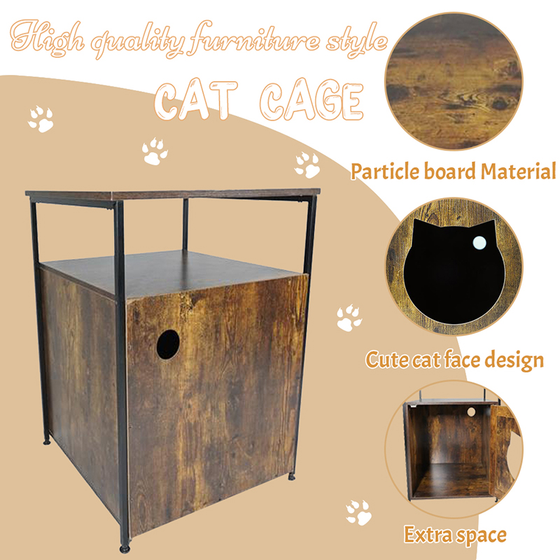 Side -door Side Furniture Gaya kucing kandang kabinet Side -door Side Furniture Gaya kucing kandang kabinet