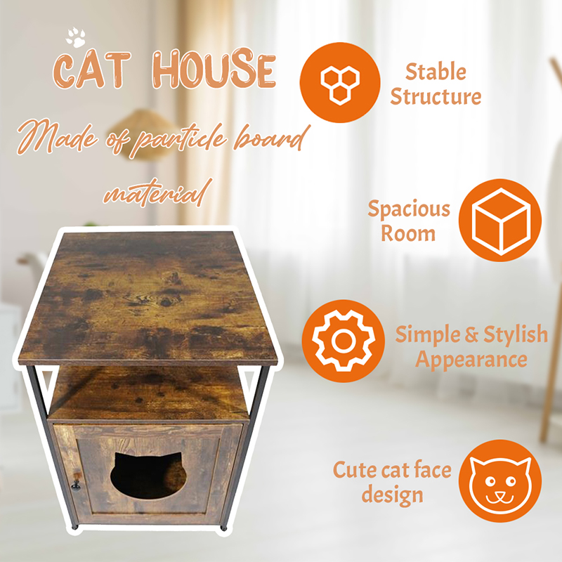 Side -door Side Furniture Gaya kucing kandang kabinet Side -door Side Furniture Gaya kucing kandang kabinet