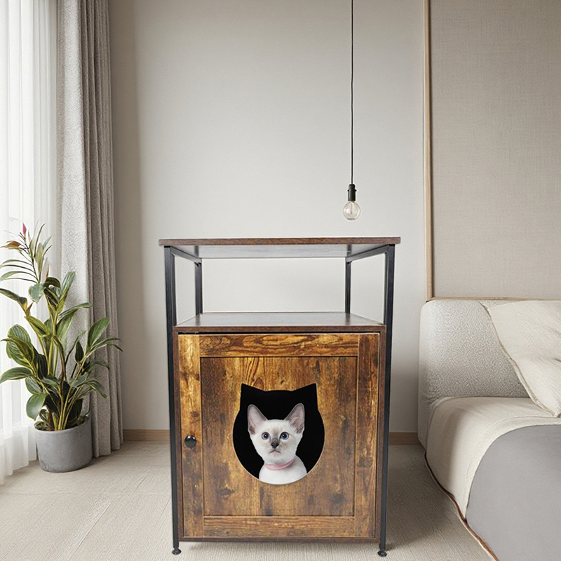 Side -door Side Furniture Gaya kucing kandang kabinet Side -door Side Furniture Gaya kucing kandang kabinet