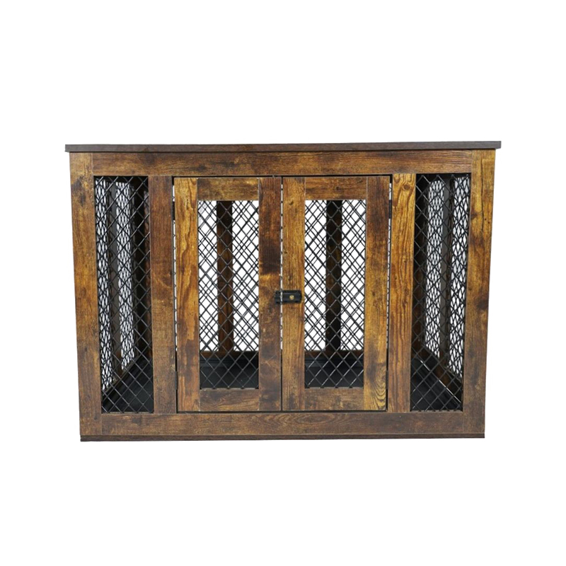 Gaya furnitur dalam ruangan logam kayu kandang anjing besar