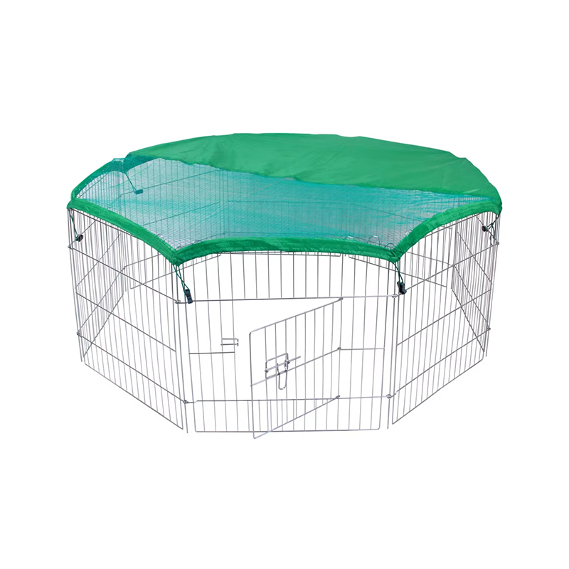Lipat Kawat Outdoor Metal Dog Playpen dengan penutup atas
