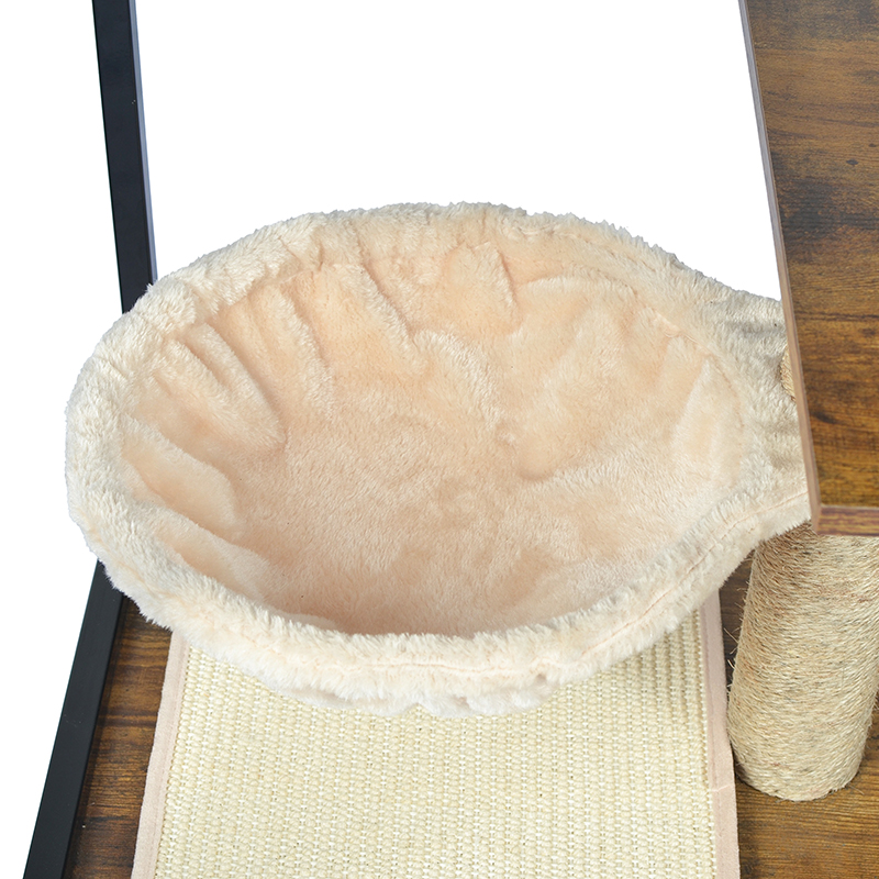 Pohon kucing kondominium menara dalam ruangan dengan tempat tidur gantung & kabinet sampah Pohon kucing kondominium menara dalam ruangan dengan tempat tidur gantung & kabinet sampah