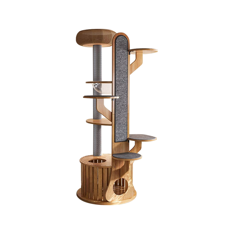 Bentuk kaktus bingkai panjat kayu pohon kucing padat dengan kapsul ruang Bentuk kaktus bingkai panjat kayu pohon kucing padat dengan kapsul ruang