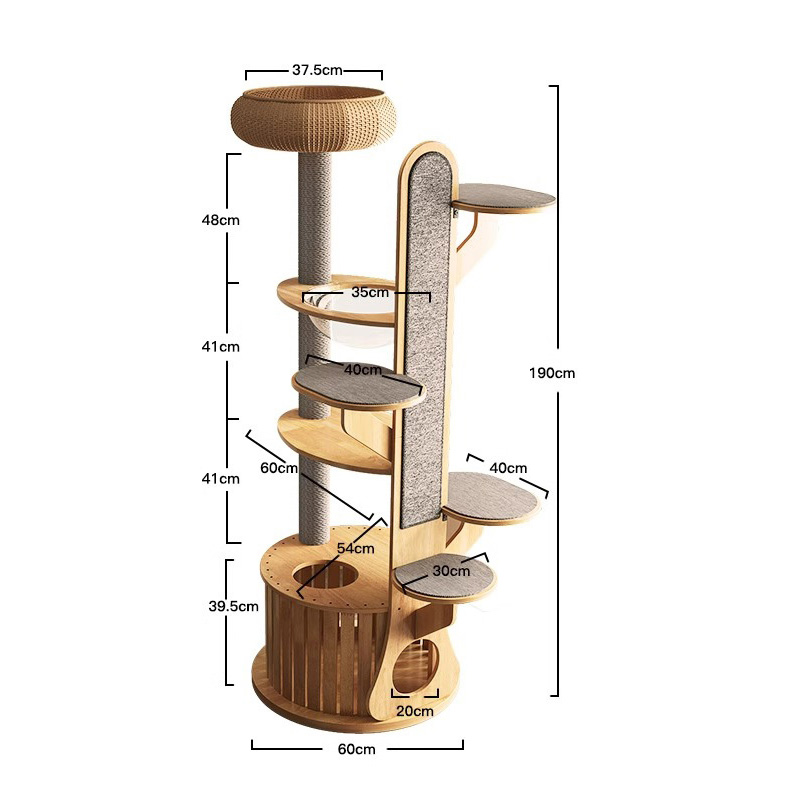 Bentuk kaktus bingkai panjat kayu pohon kucing padat dengan kapsul ruang Bentuk kaktus bingkai panjat kayu pohon kucing padat dengan kapsul ruang