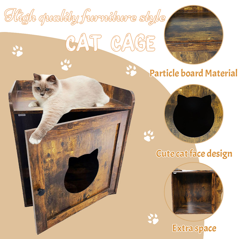 Meja samping dalam ruangan kabinet furnitur gaya kucing kandang Meja samping dalam ruangan kabinet furnitur gaya kucing kandang