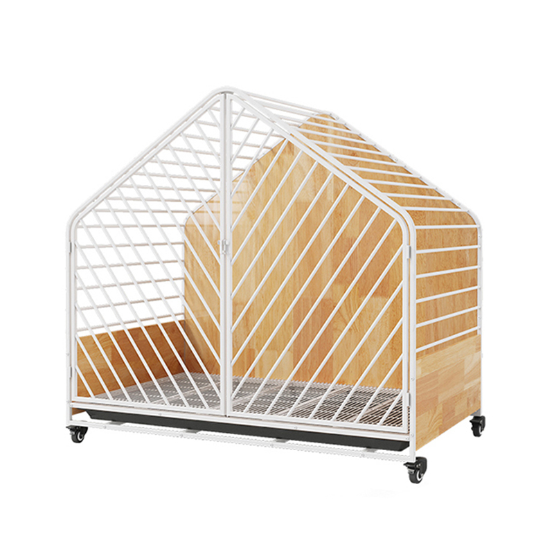 Kandang anjing dalam ruangan baja kayu besar